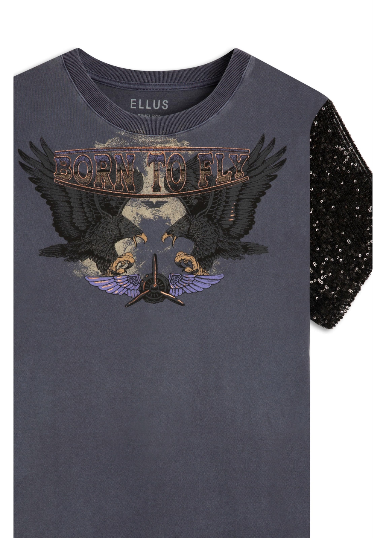Blusa Ellus Milao Aviator Purple Blue
