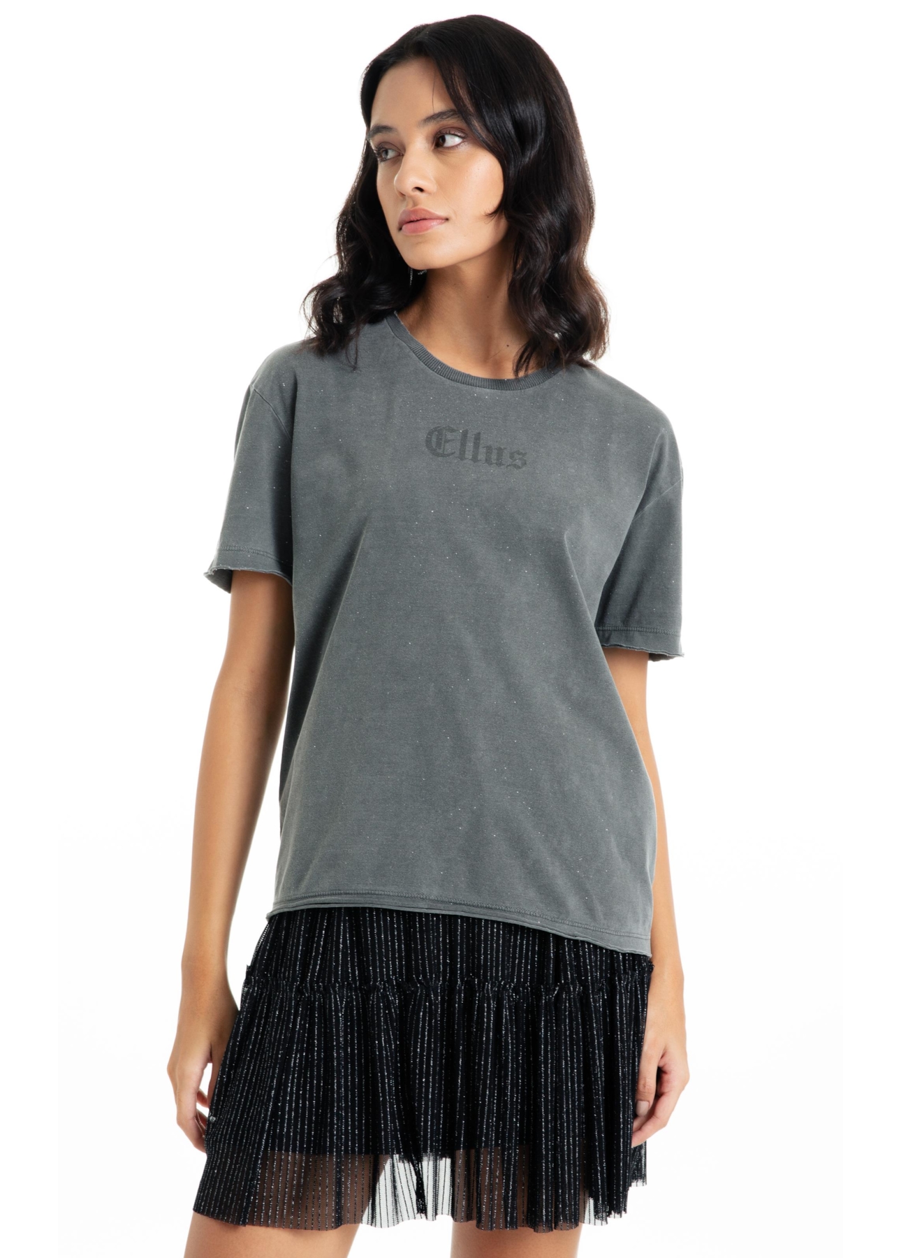 Blusa Ellus Neon Vegas Washed Boxy Preto