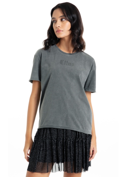 Blusa Ellus Neon Vegas Washed Boxy Preto