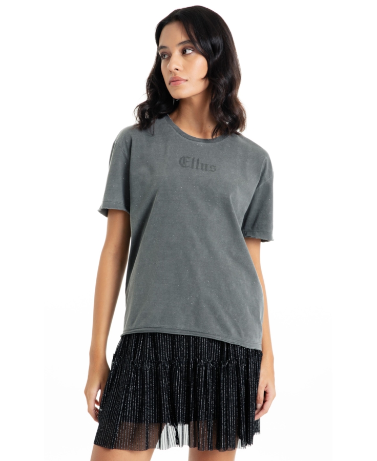 Blusa Ellus Neon Vegas Washed Boxy Preto