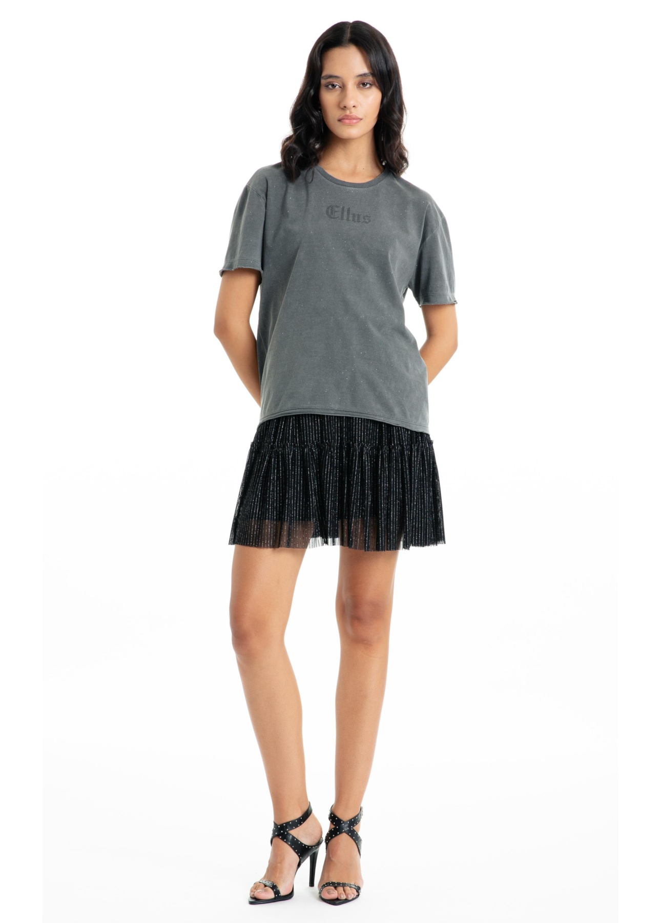 Blusa Ellus Neon Vegas Washed Boxy Preto