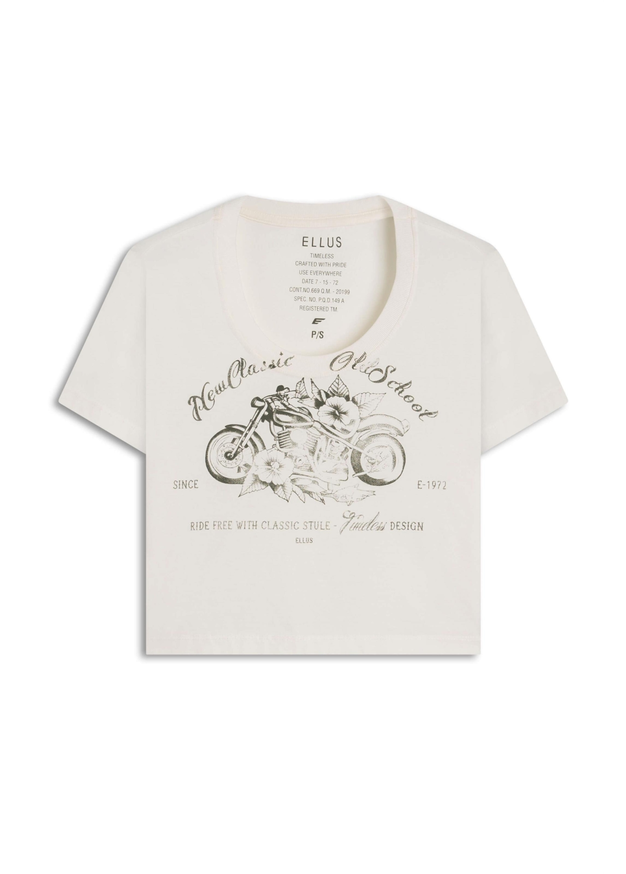 Blusa Ellus Old School Cropped Mc Off White