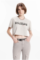 Blusa Ellus Onçafari Eyes Boxy Cropped Husk