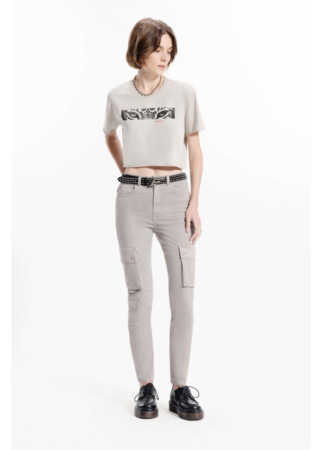 Blusa Ellus Onçafari Eyes Boxy Cropped Husk