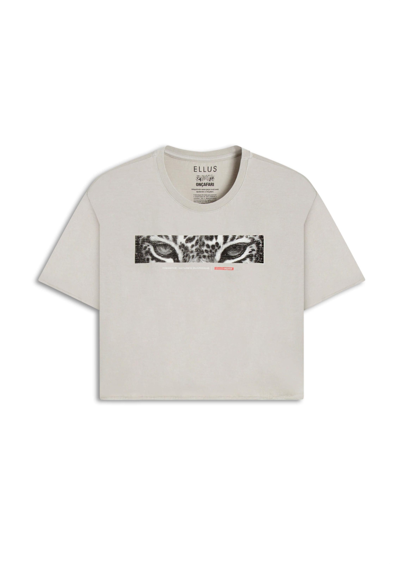 Blusa Ellus Onçafari Eyes Boxy Cropped Husk