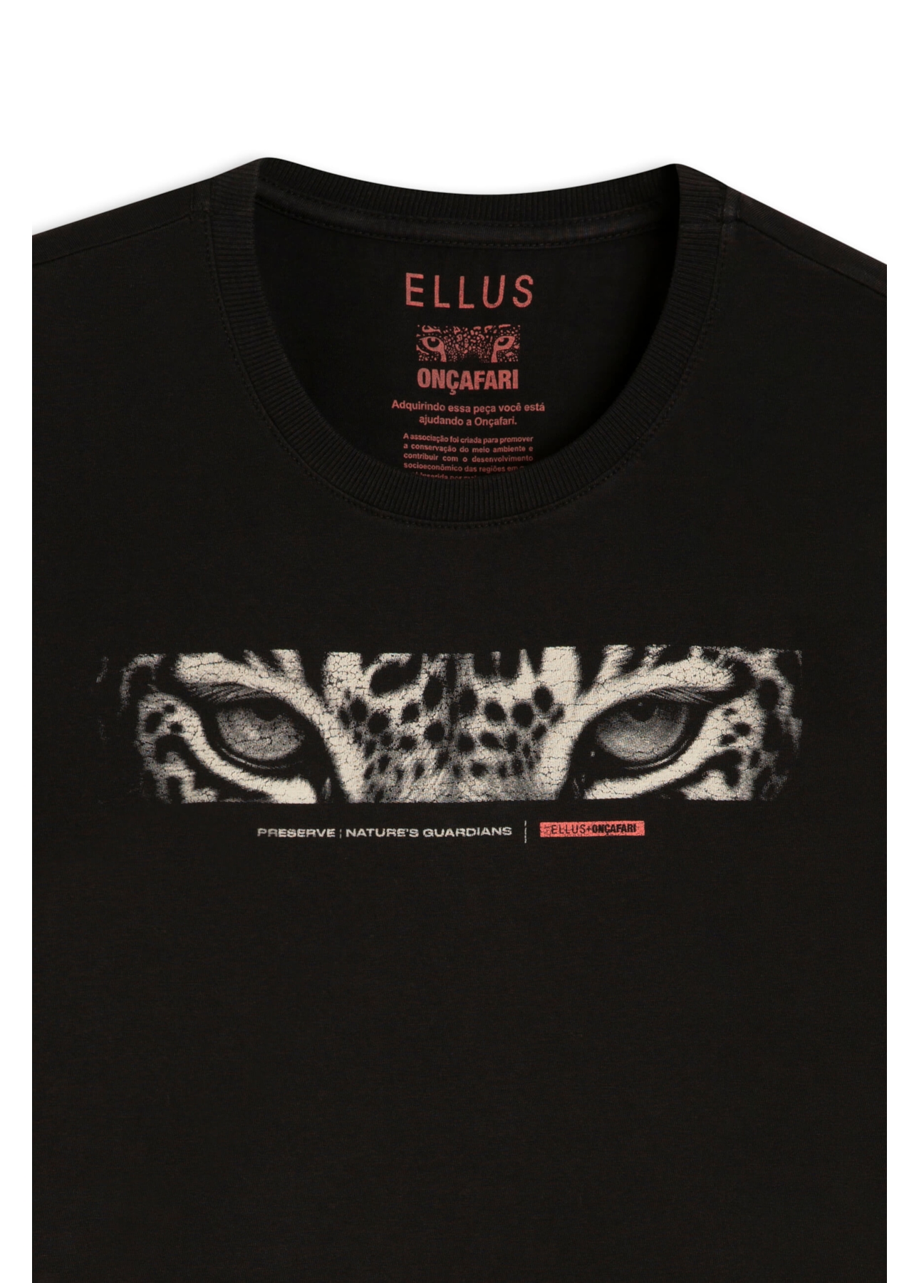 Blusa Ellus Onçafari Eyes Boxy Cropped Preto