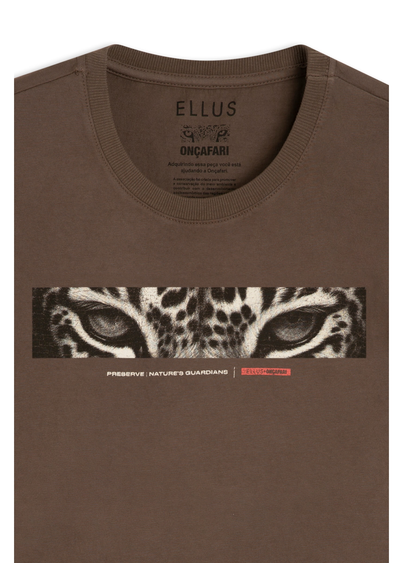 Blusa Ellus Onçafari Eyes Boxy Cropped Tabaco
