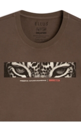 Blusa Ellus Onçafari Eyes Boxy Cropped Tabaco