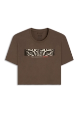 Blusa Ellus Onçafari Eyes Boxy Cropped Tabaco