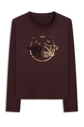 Blusa Ellus Panthers Boxy Dark Wine
