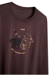 Blusa Ellus Panthers Boxy Dark Wine