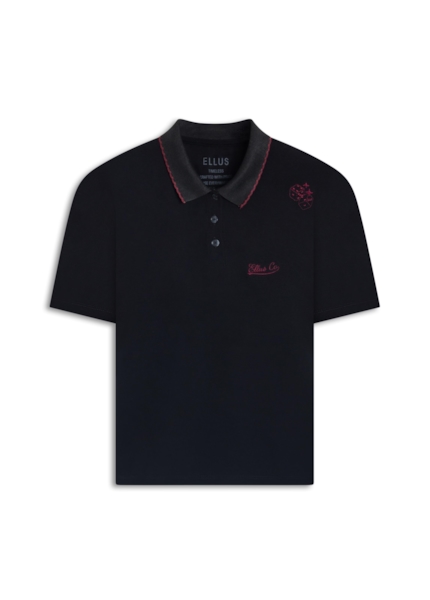 Blusa Ellus Polo Piquet Boxy Mc Preto