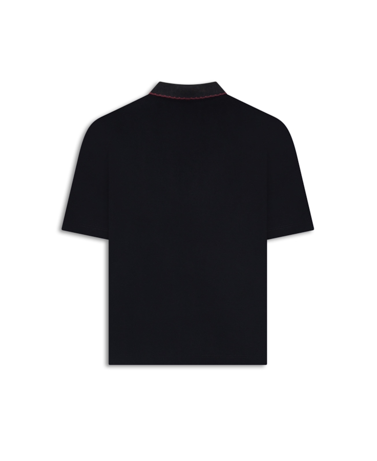 Blusa Ellus Polo Piquet Boxy Mc Preto