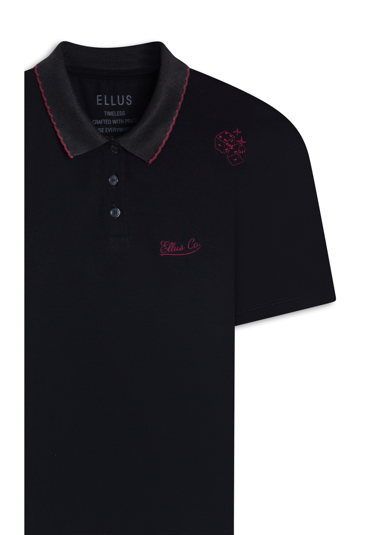 Blusa Ellus Polo Piquet Boxy Mc Preto