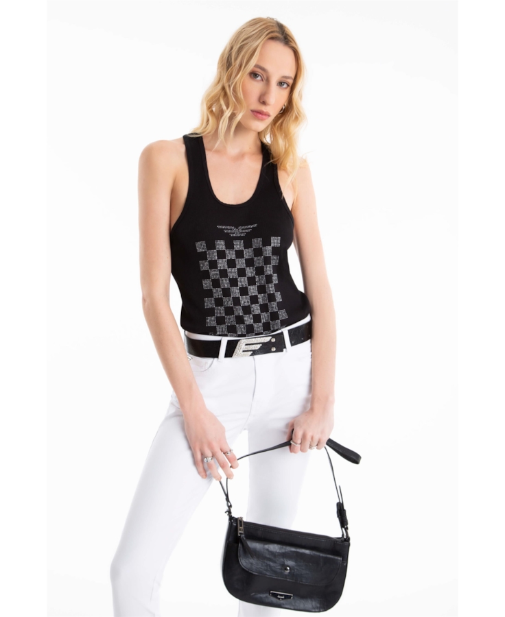 Blusa Ellus Race E-Asa Sleeveless Preto