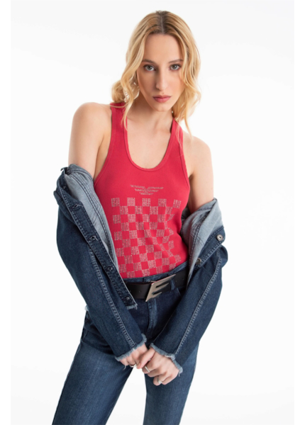 Blusa Ellus Race E-Asa Sleeveless Vermelho