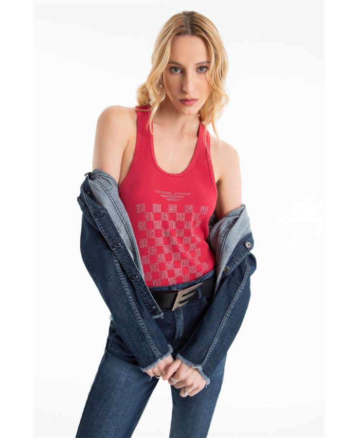 Blusa Ellus Race E-Asa Sleeveless Vermelho