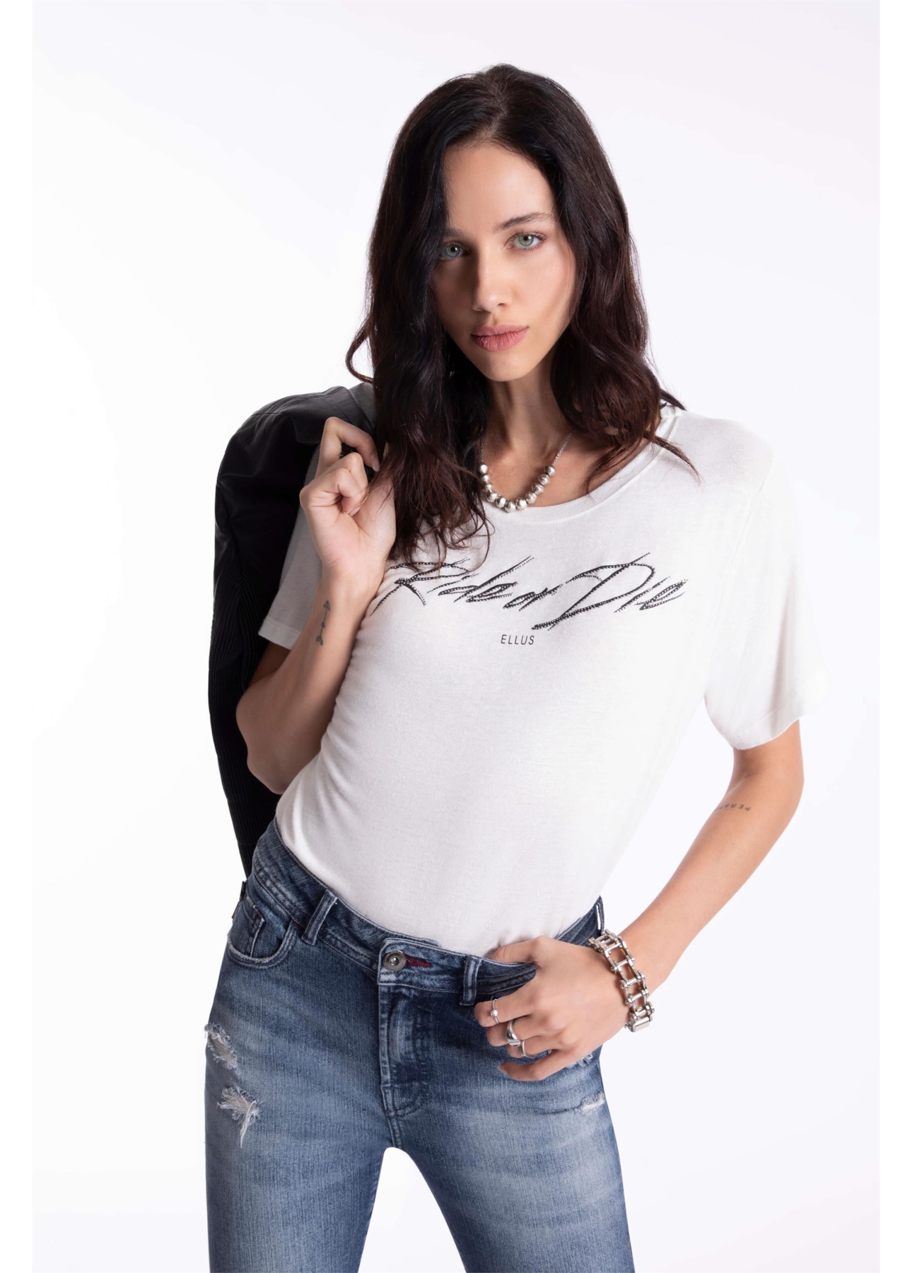 Blusa Ellus Ride Or Die Off White