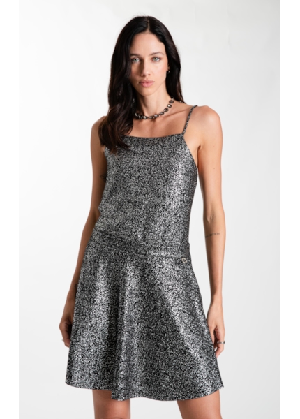 Blusa Ellus Top Degage Foil Preto