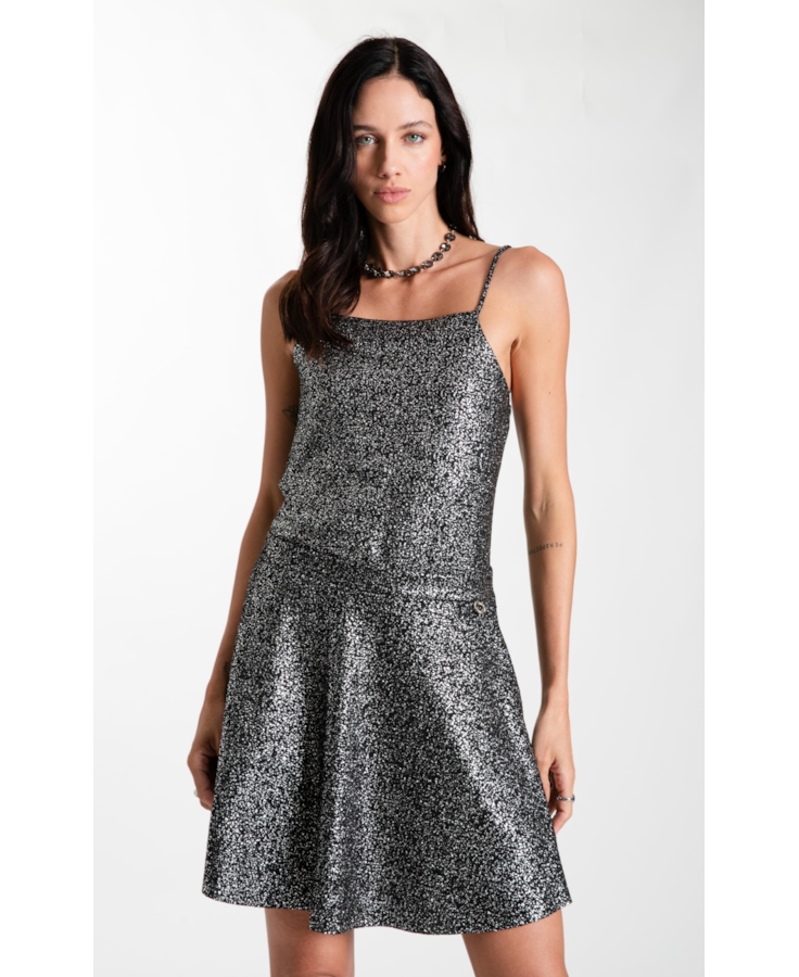 Blusa Ellus Top Degage Foil Preto