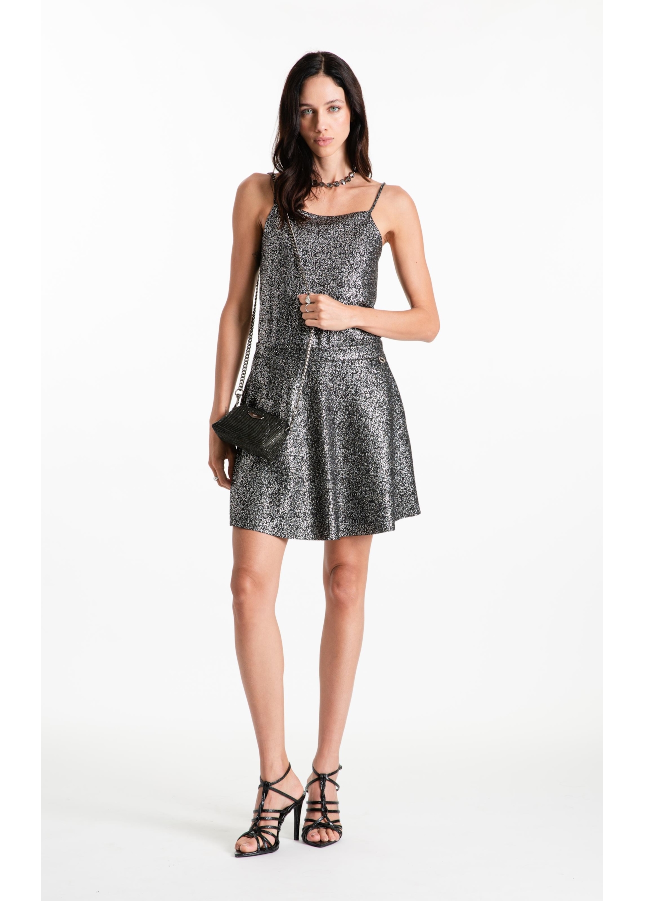 Blusa Ellus Top Degage Foil Preto