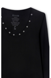 Blusa Ellus Tricot Eyelets Preto