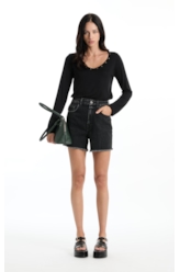 Blusa Ellus Tricot Eyelets Preto