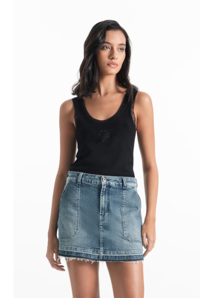 Blusa Ellus Tule Details Regata Preto