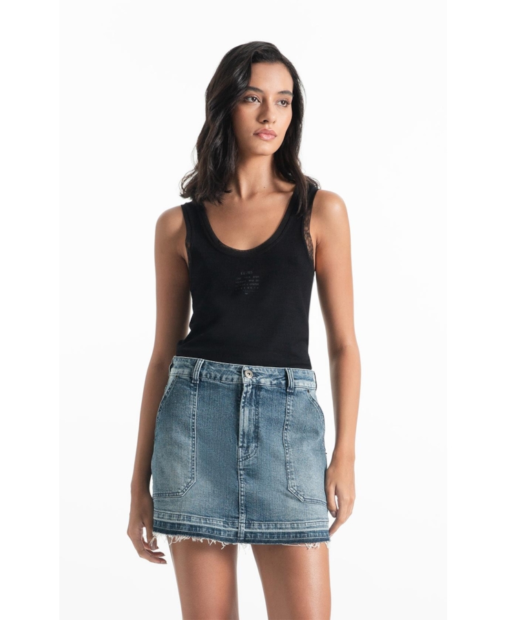 Blusa Ellus Tule Details Regata Preto