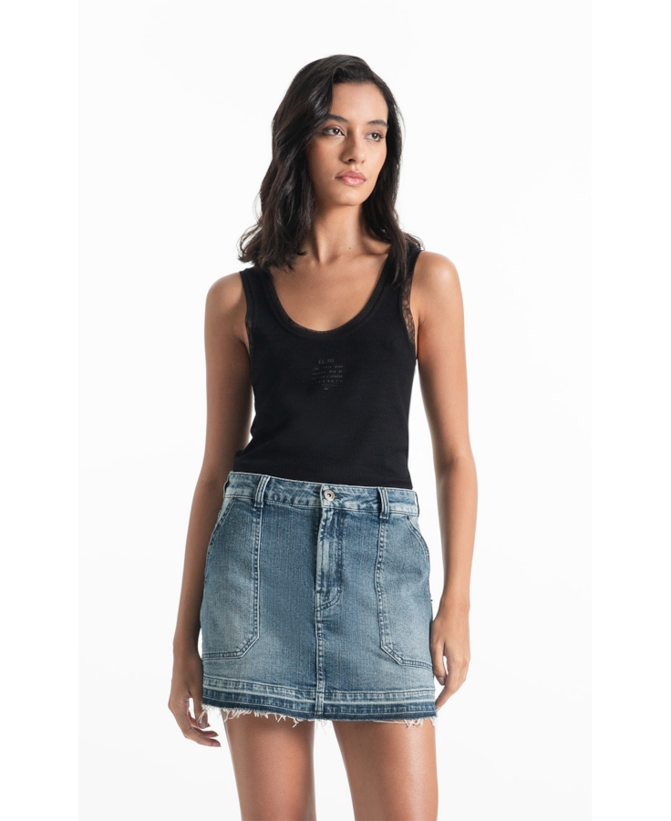 Blusa Ellus Tule Details Regata Preto
