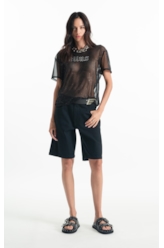 Blusa Ellus Tule Glitter Preto