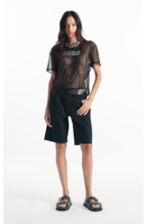 Blusa Ellus Tule Glitter Preto