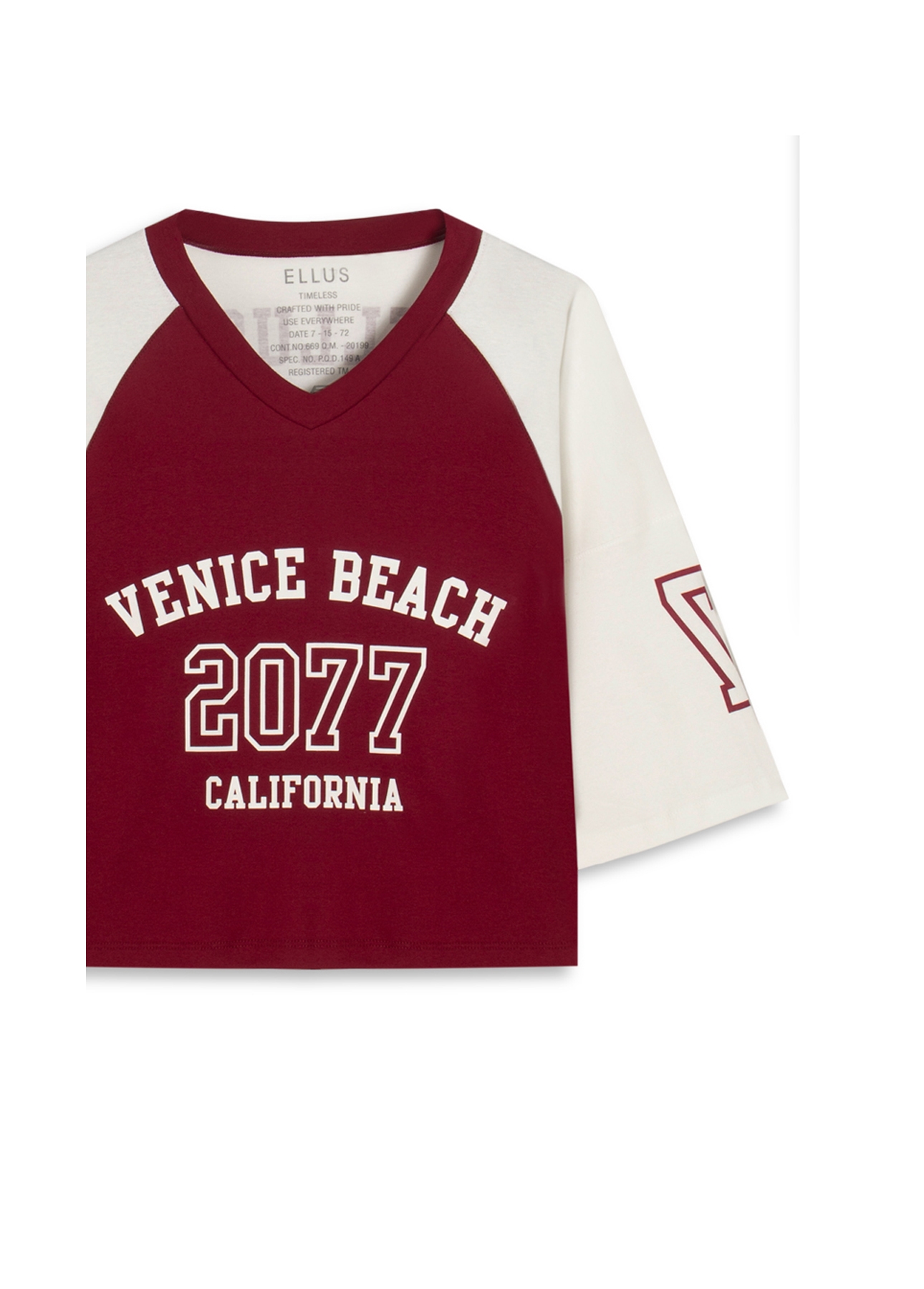 Blusa Ellus Venice Beach Raglan Vinho