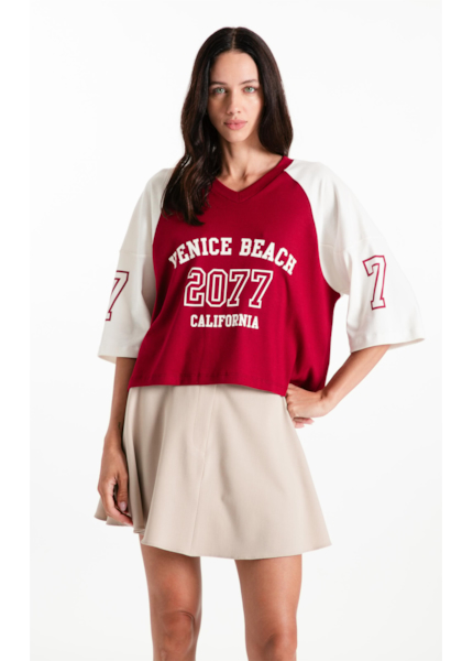 Blusa Ellus Venice Beach Raglan Vinho