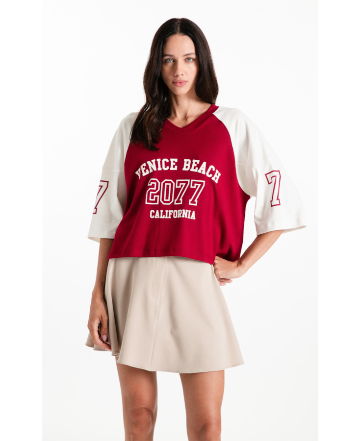 Blusa Ellus Venice Beach Raglan Vinho