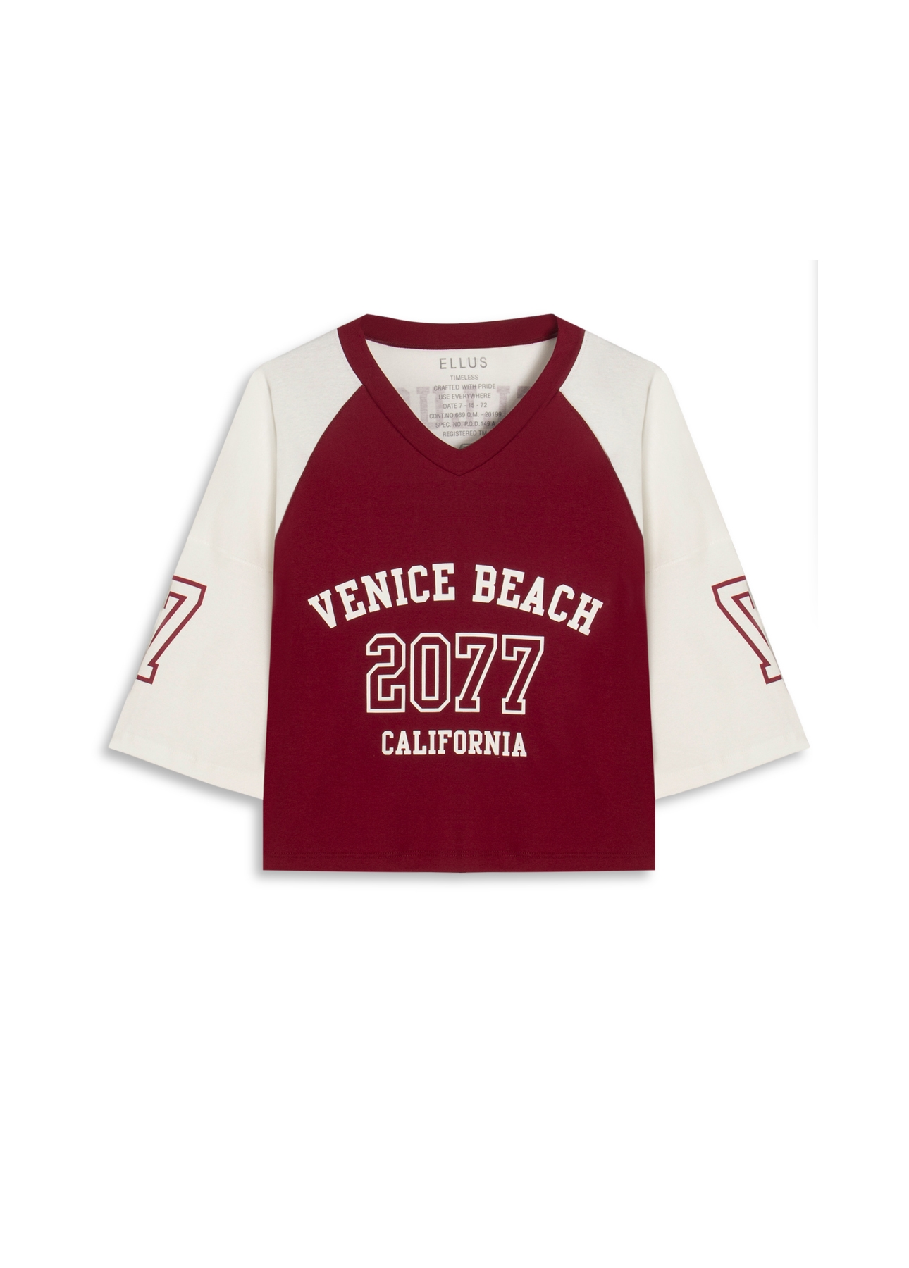 Blusa Ellus Venice Beach Raglan Vinho