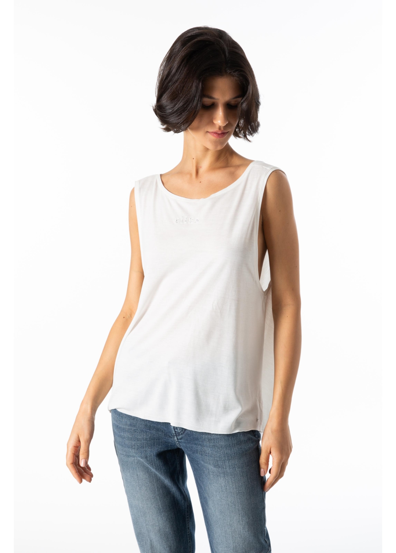 Blusa Ellus Visco Degage Off White