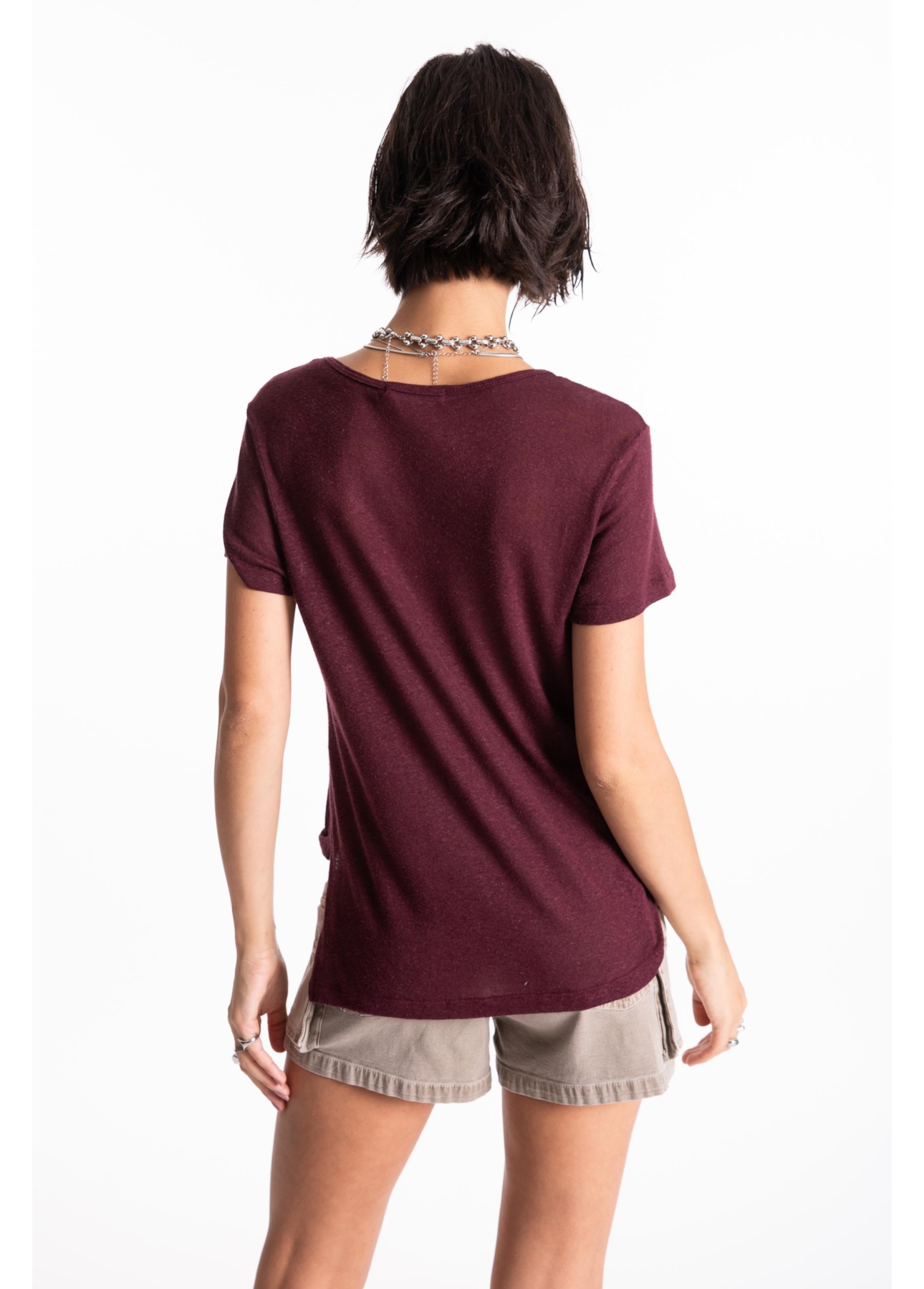 Blusa Ellus Viscolinho Basic Bordeaux