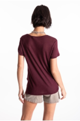 Blusa Ellus Viscolinho Basic Bordeaux