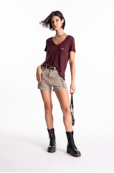 Blusa Ellus Viscolinho Basic Bordeaux