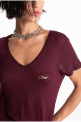 Blusa Ellus Viscolinho Basic Bordeaux