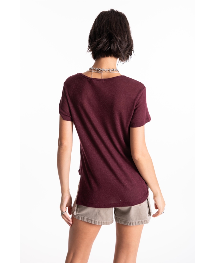 Blusa Ellus Viscolinho Basic Bordeaux