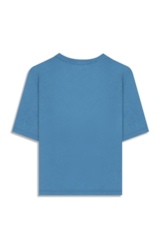 Blusa Ellus Viscolinho Decote v Azul Jeans