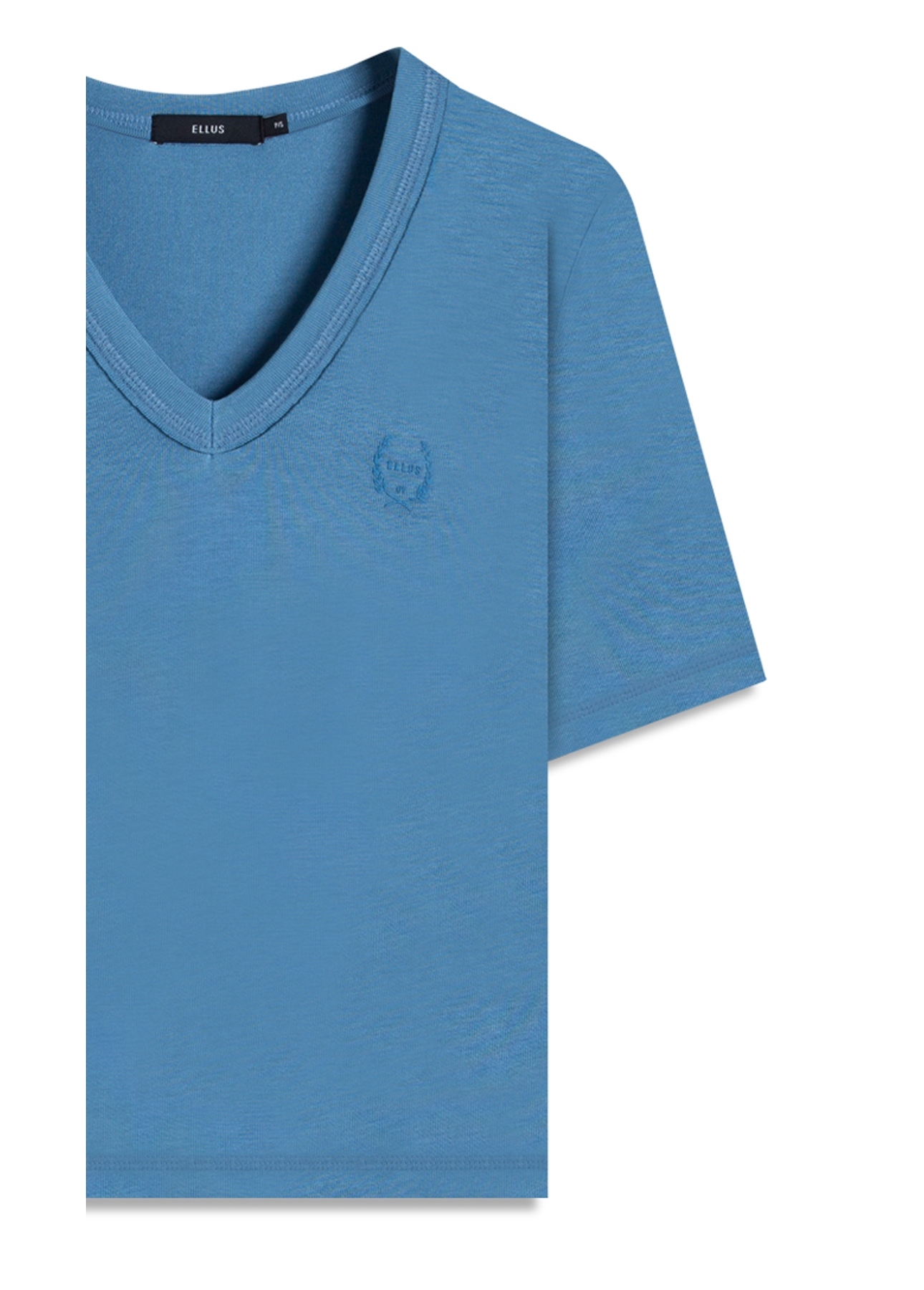 Blusa Ellus Viscolinho Decote v Azul Jeans