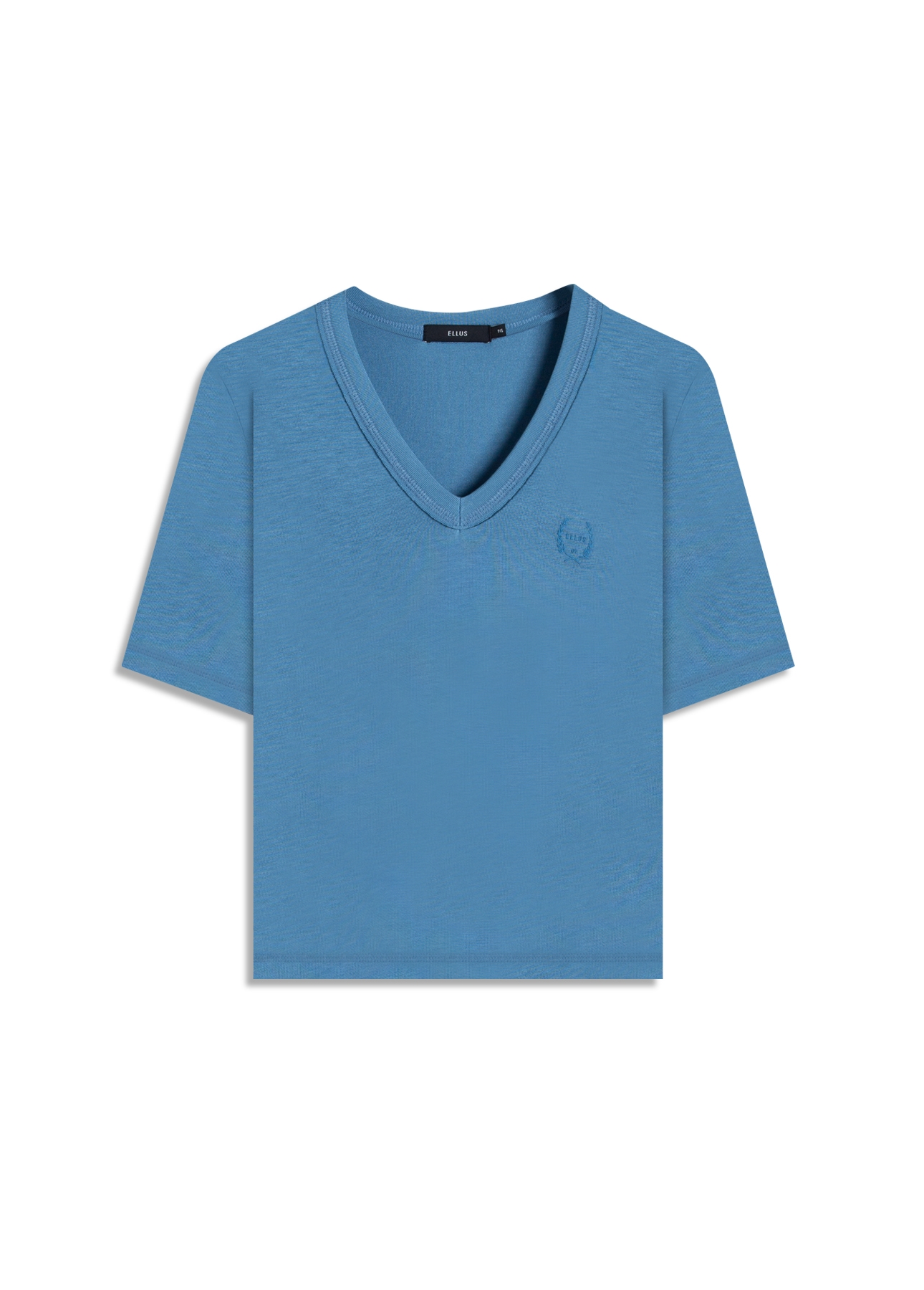 Blusa Ellus Viscolinho Decote v Azul Jeans