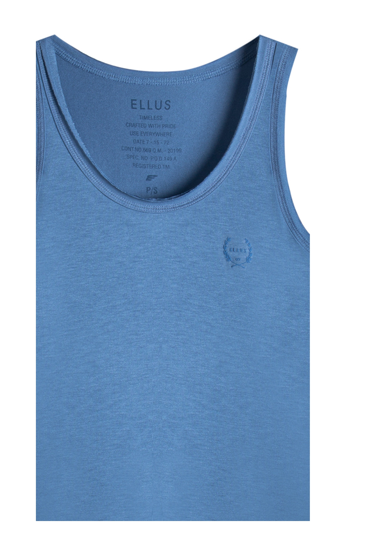 Blusa Ellus Viscolinho Regata Azul Jeans