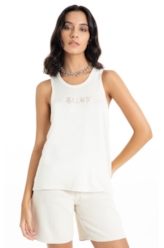 Blusa Ellus Viscotricot Sleeveless Natural