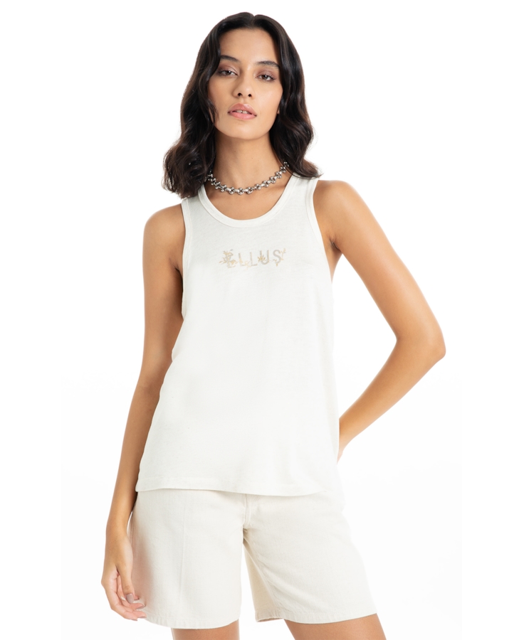 Blusa Ellus Viscotricot Sleeveless Natural