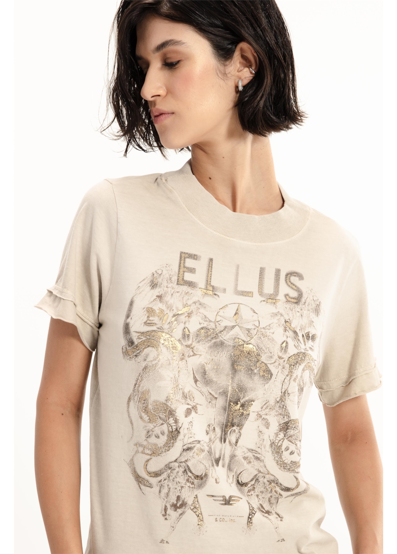 Blusa Ellus Wrath Animals Cinza Claro