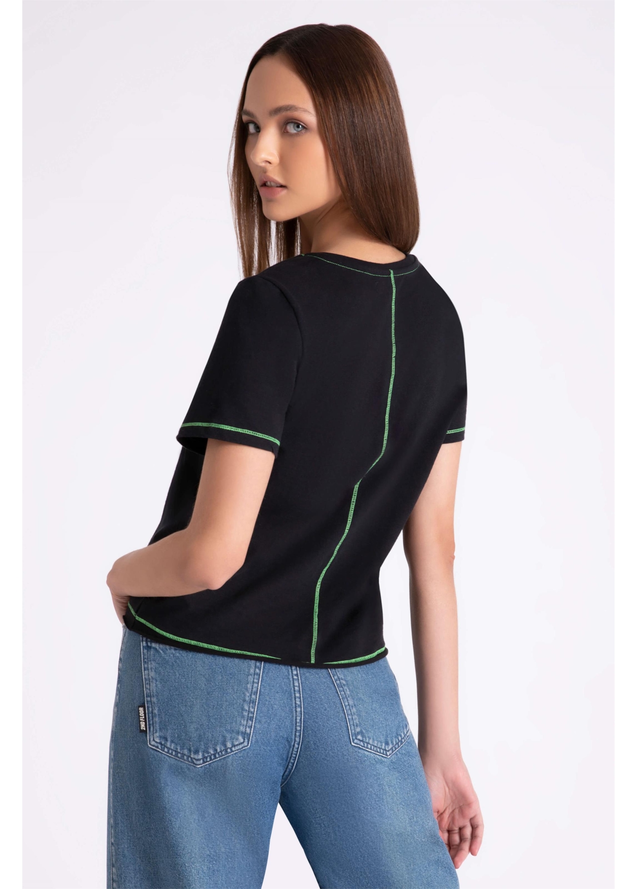 Blusa Flame Recortes Trancador Preto
